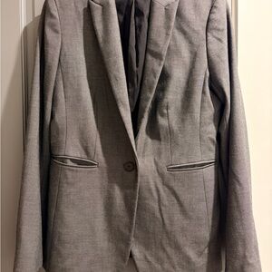 Ann Taylor Gray Longline Tailored Blazer | Size 2